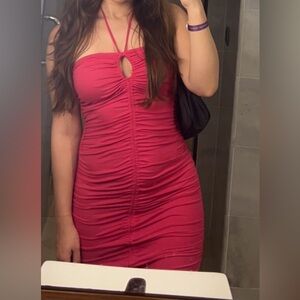 Revolve hot pink dress, beautiful on, perfect for beach resort